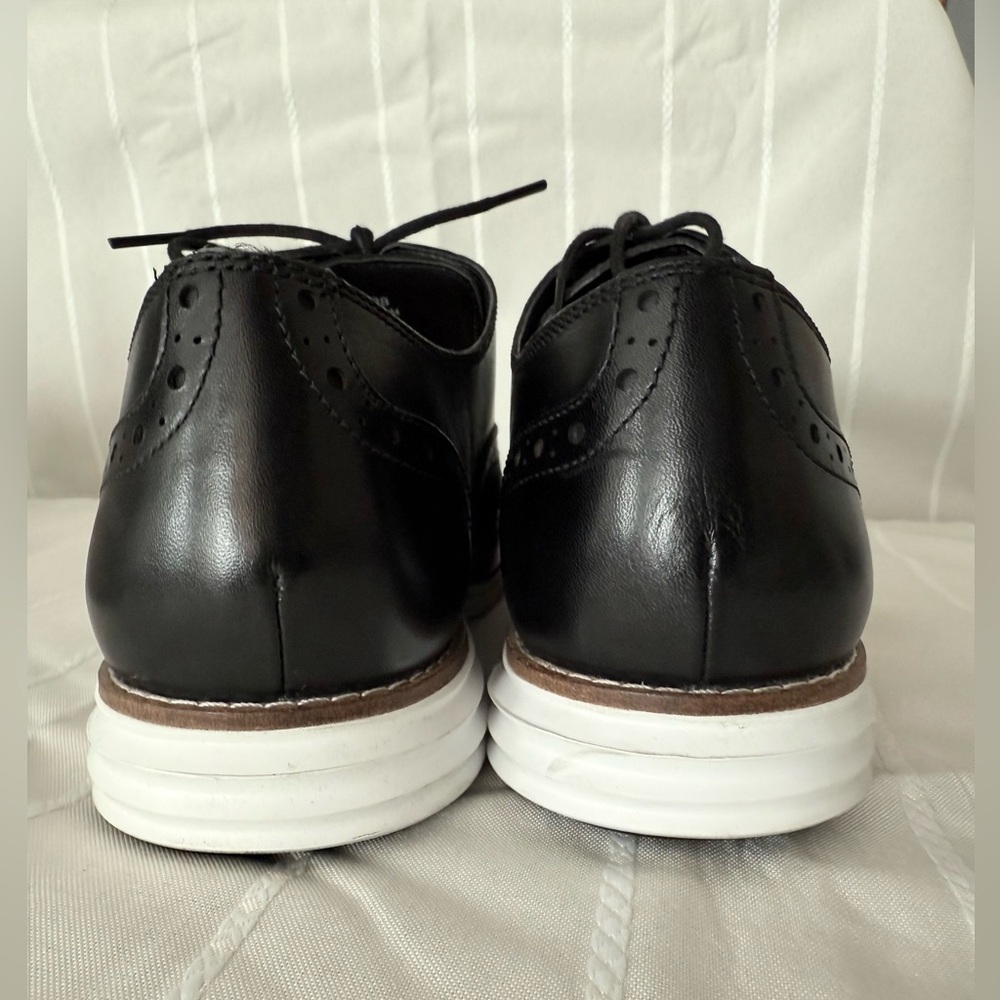 Cole Haan Black Leather Lace-Up Loafers - Picture 2 of 6